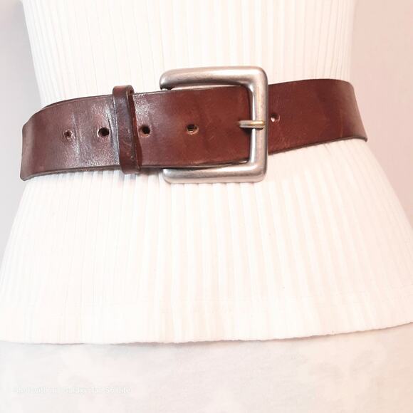 Old Navy Italian Leather USA Made Belt Unisex Small Classic Style Rugged - Picture 1 of 13